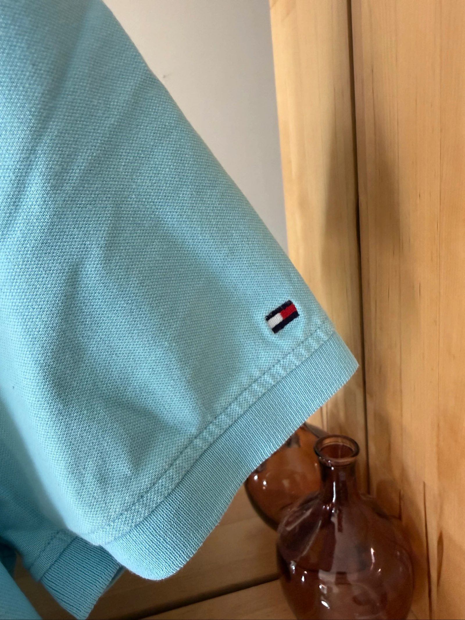 Polo Tommy Hilfiger Hombre M Custom Fit – Azul Cielo – Gran Logo Bordado – Vintage – Estado Perfecto – photo 5